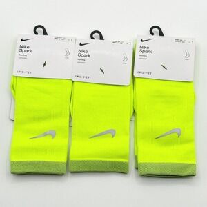 Nike Spark Socks (3 Pair) Crew, Lightweight Size 8 - 9.5 Mens Yellow